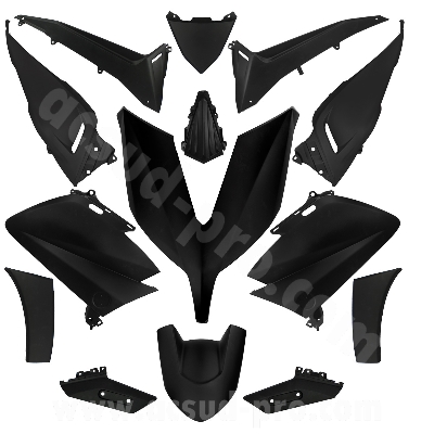 Kit carrosserie adaptable pour TMAX 530 Noir Mat 2015/2016 (Kit 14 pce)