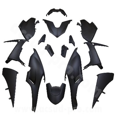 KIT CARROSSERIE ADAPT. YAMAHA TMAX 560CC 2020-2021 NOIR MAT (15 PIECES)