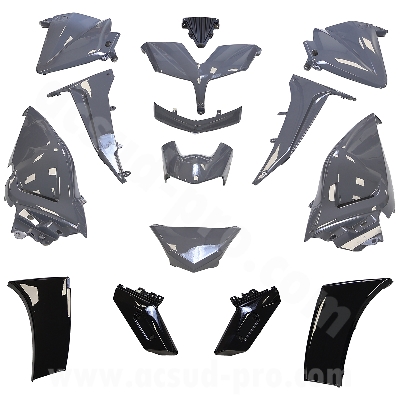 Kit carrosserie carénage adaptable pour TMAX 530 Gris Nardo 2015/2016 (Kit 15 pce)