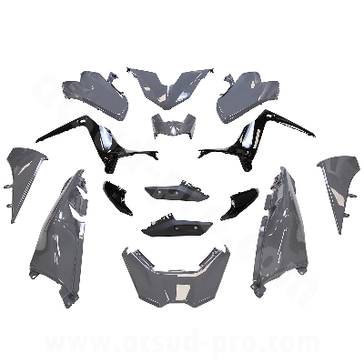 Kit carrosserie carénage adaptable Gris Nardo pour TMAX 530 2017/2019 SX / DX (Kit 15 pce)